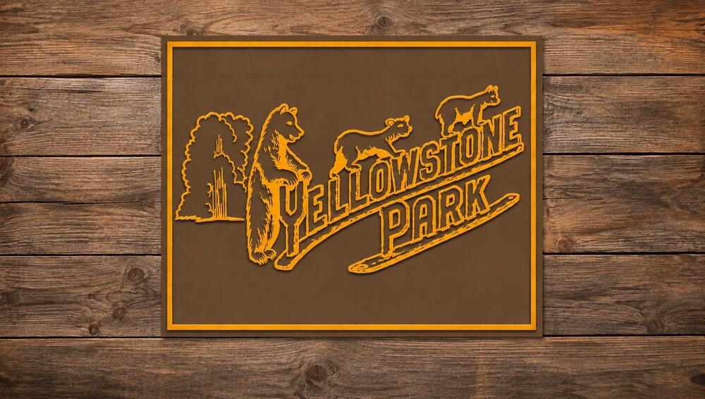 Yellowstone National Park Sign Bear Wyoming Montana Hike Trail Camp Forest
